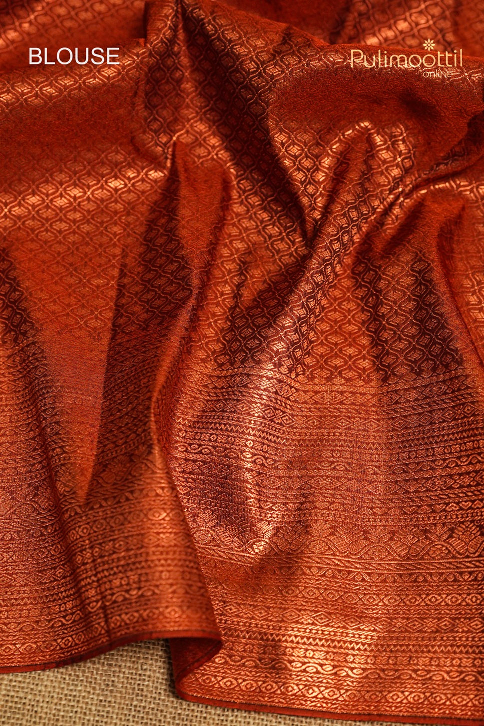 Rusty Red Colour Kanchipuram Brocade Saree