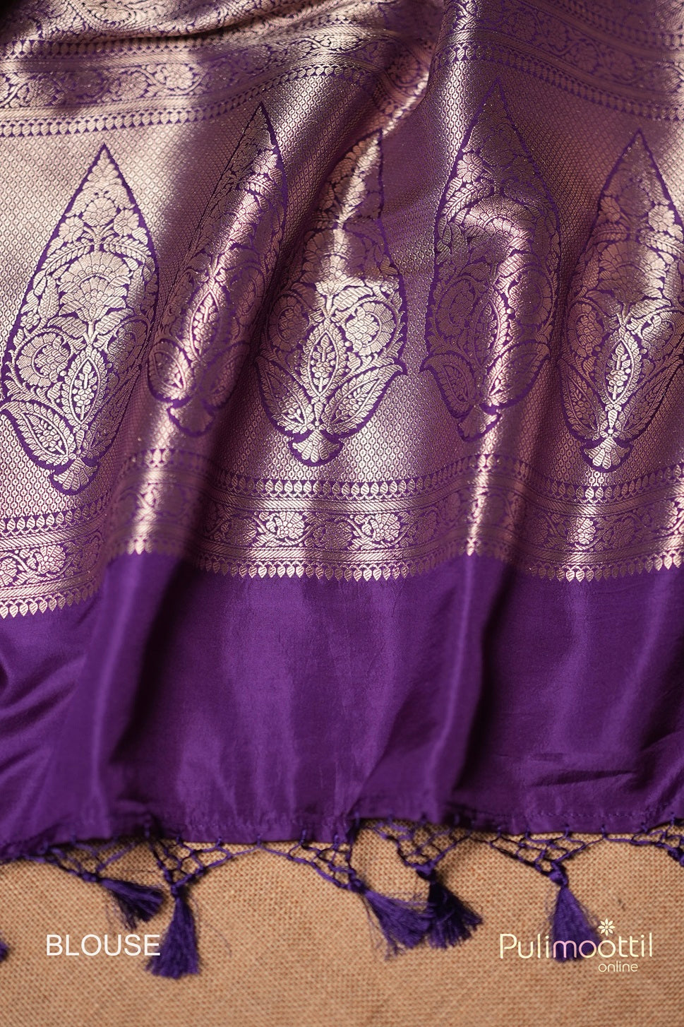 Violet Colour Banarasi Silk Saree