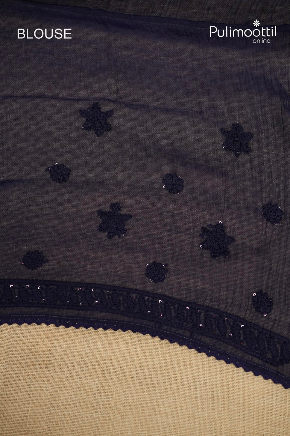 Violet Indigo Colour Chanderi Saree