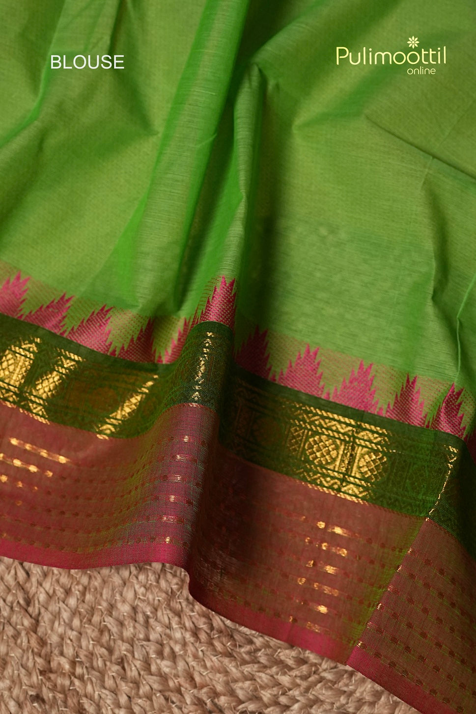 Parrot Green Colour Kalyani Cotton Saree