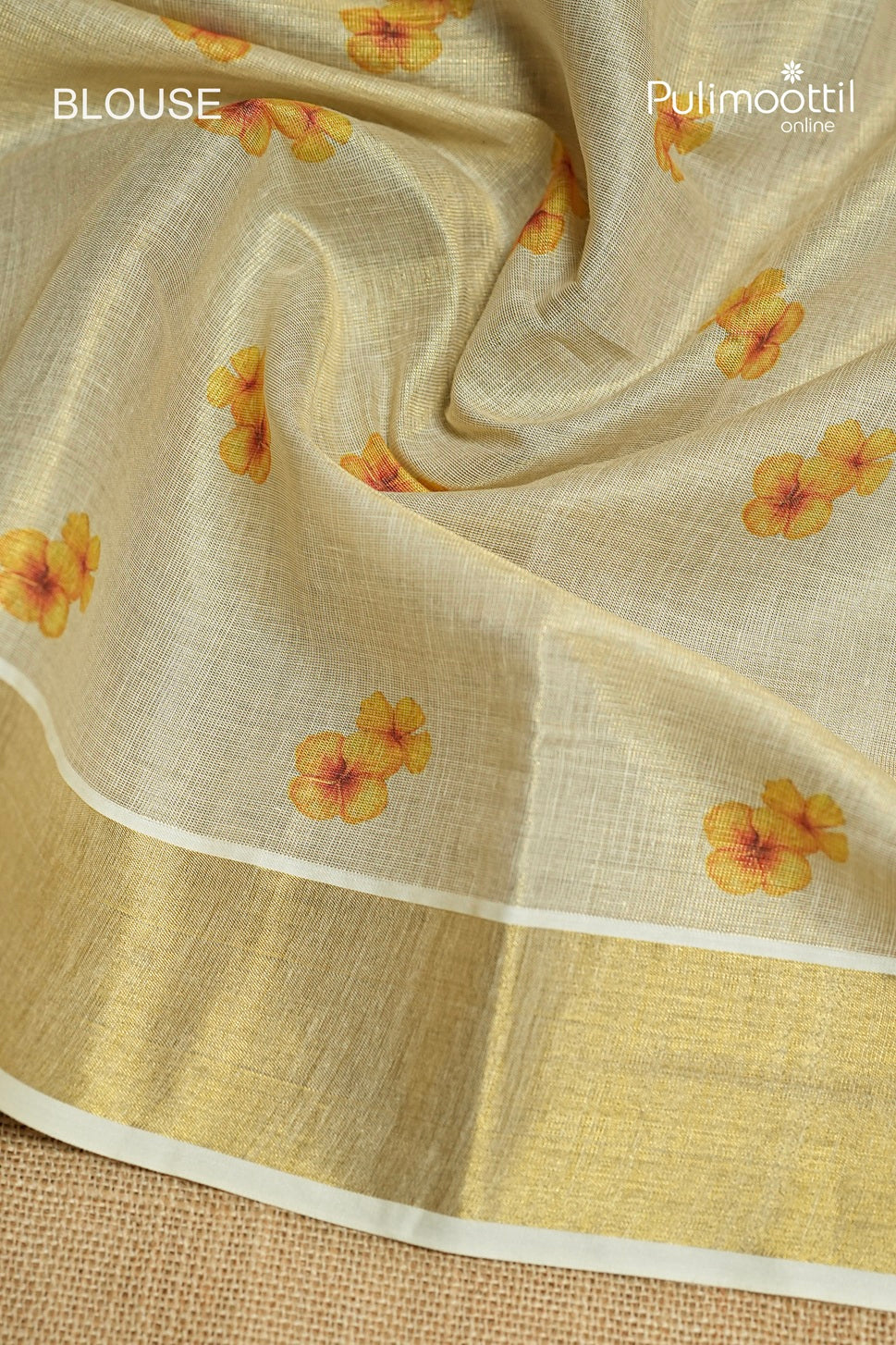 Kerala Traditional Golden Tissue Set Saree