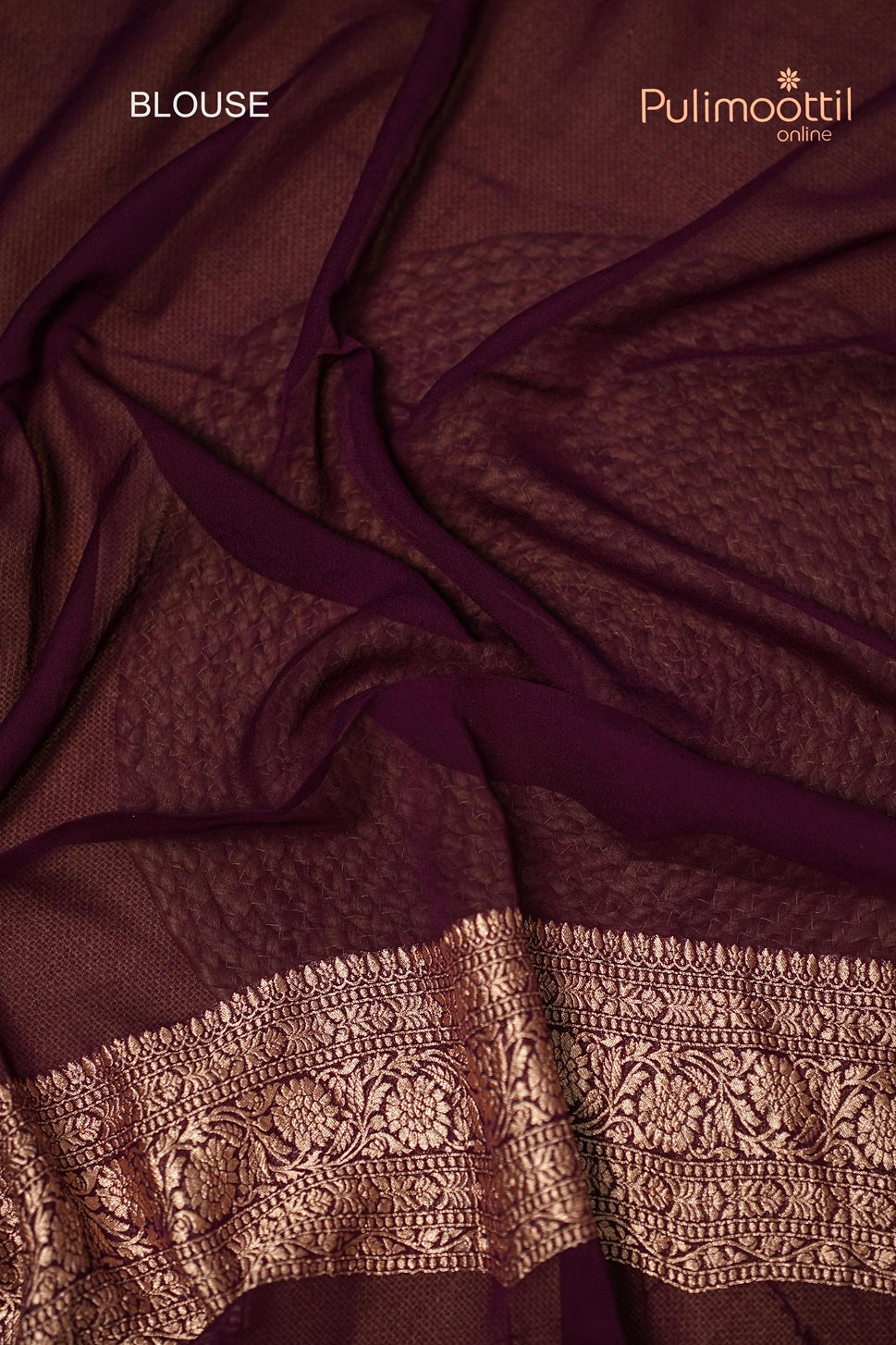 Dark Violet Colour Banarasi Saree