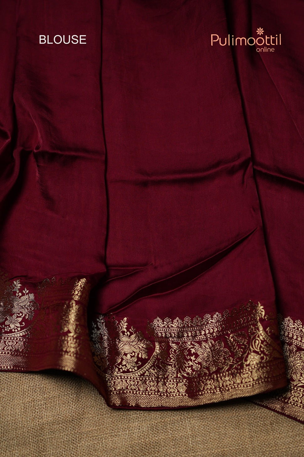 Maroon Colour Satin Crepe Banarasi Saree