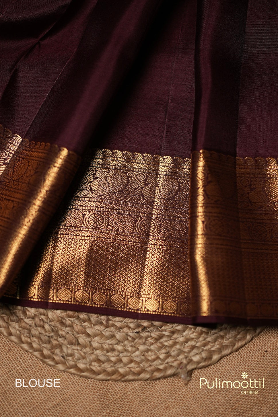 Dark Maroon Colour Kanchipuram Brocade Wedding Saree