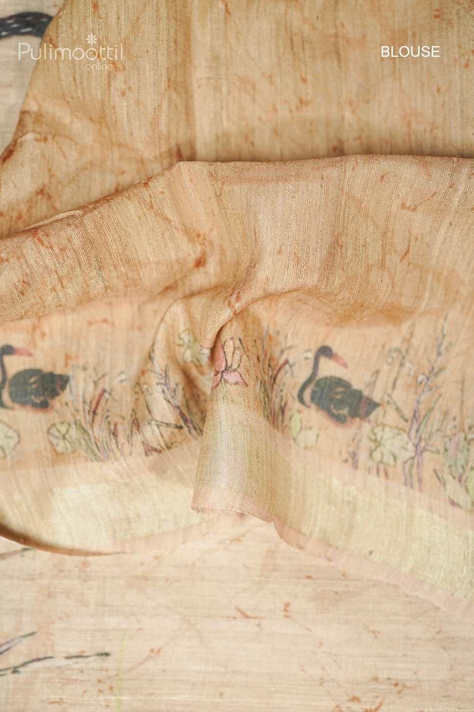 Pastel Peach Colour Jute Silk Saree