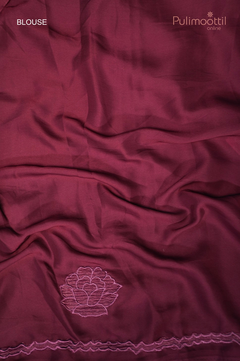 Maroon Colour Crepe Silk Applique Work Fancy Saree