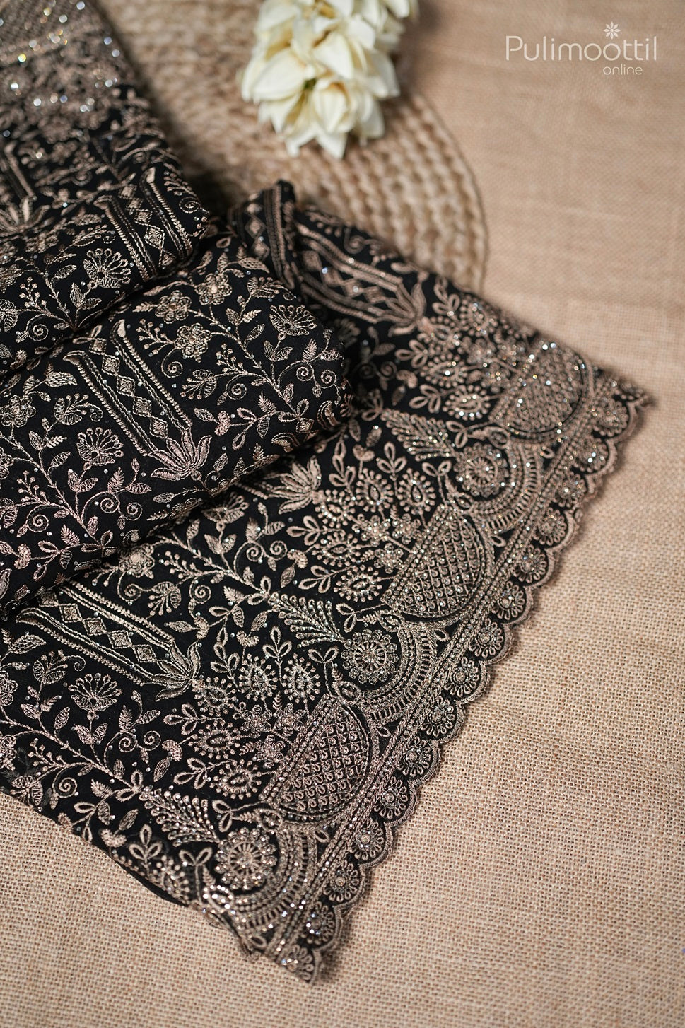 Black colour georgette fancy saree