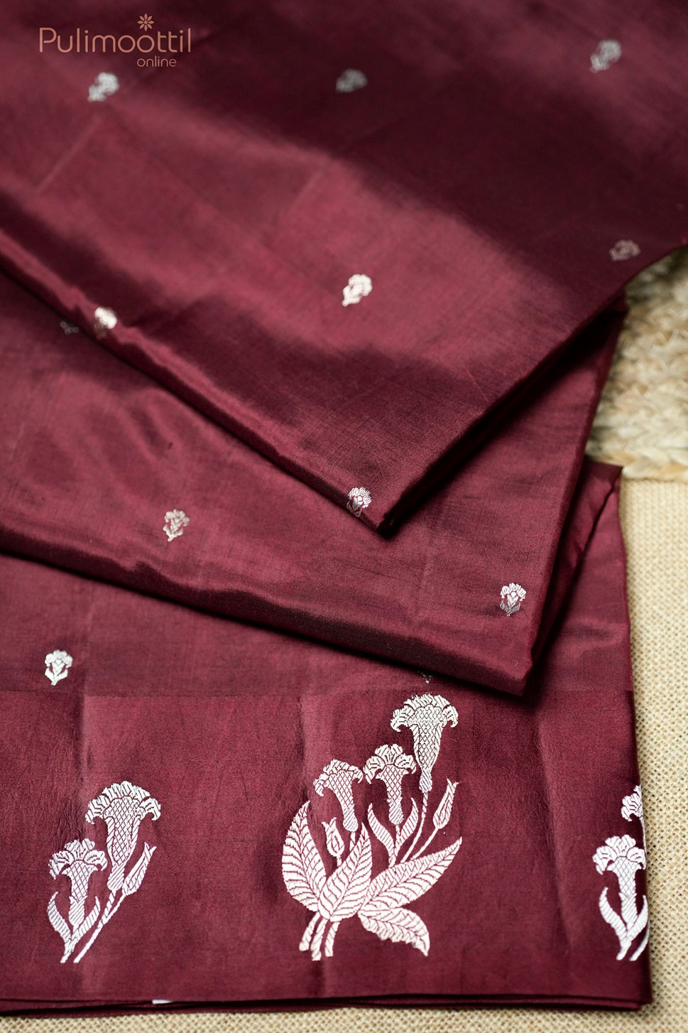 Chestnut Brown Colour Mango Silk Saree
