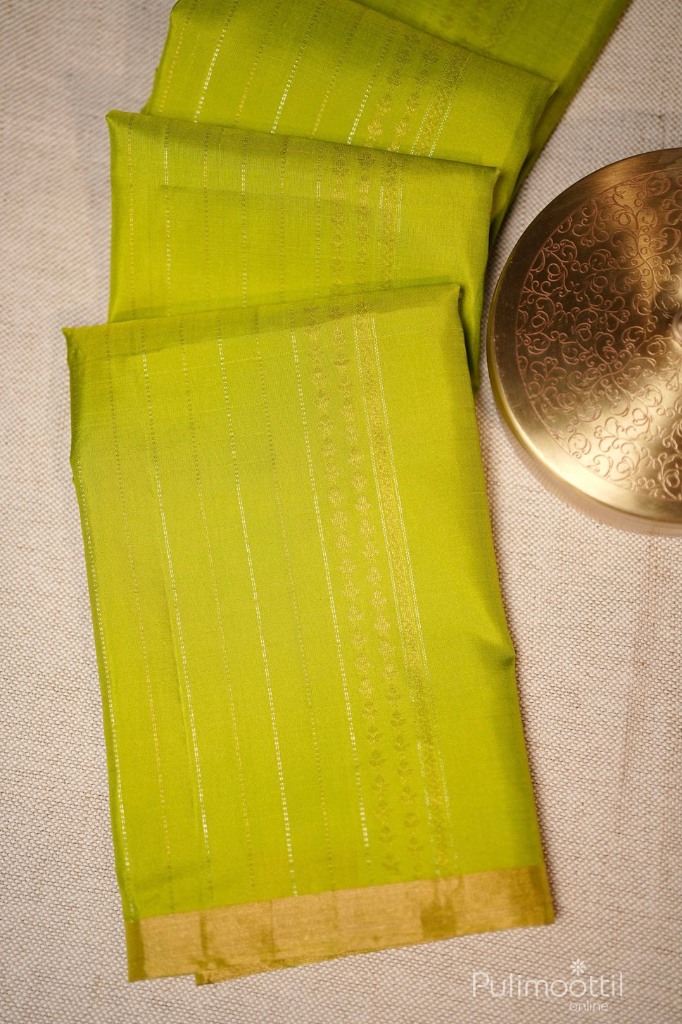Parrot Green Colour Kanchipuram Silk Saree
