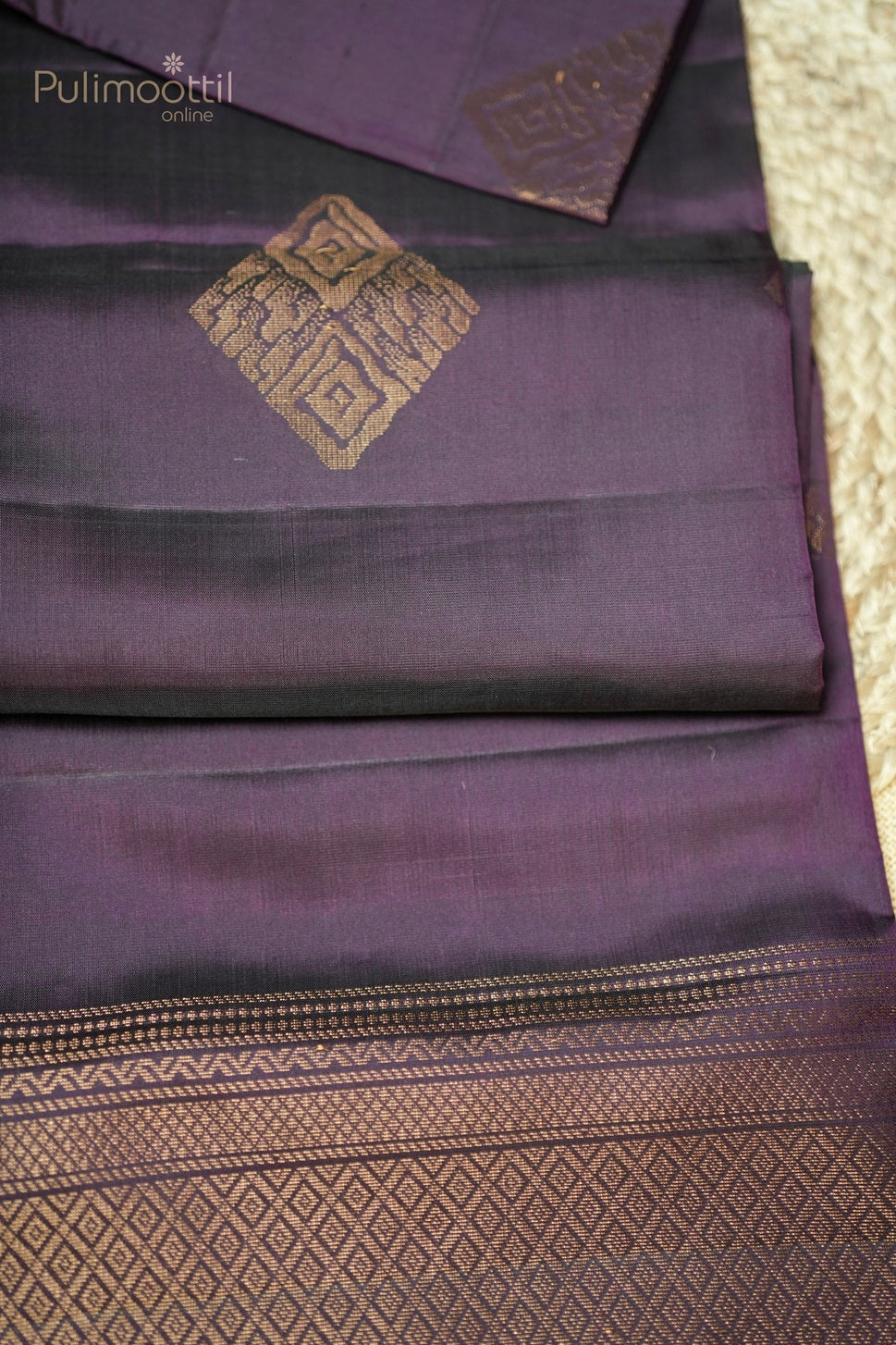 Dark Purple Colour Kanchipuram Soft Silk Saree