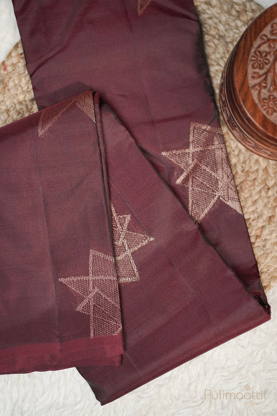 Dark Maroon Colour Semi Kanchipuram Saree