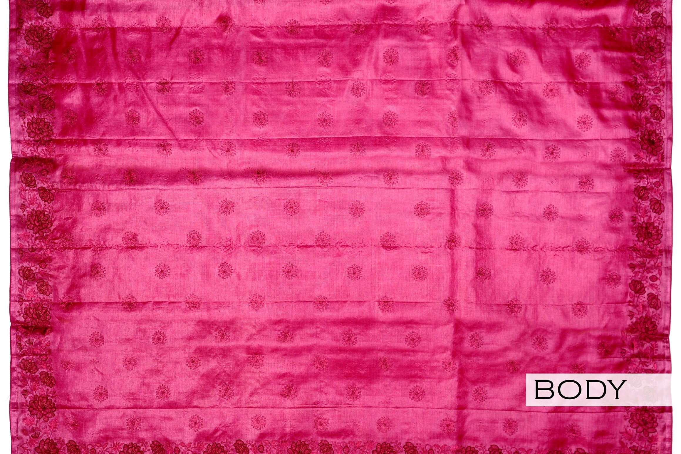 Onion pink color pure Tussar silk saree.