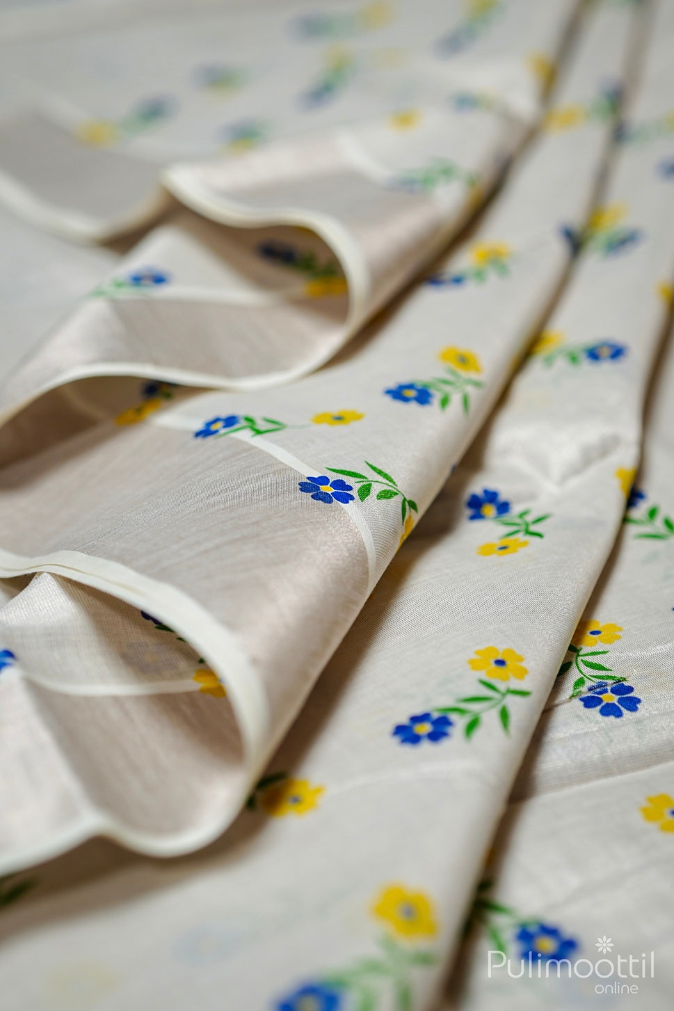 Kerala Silver Tissue Printed Set Saree.