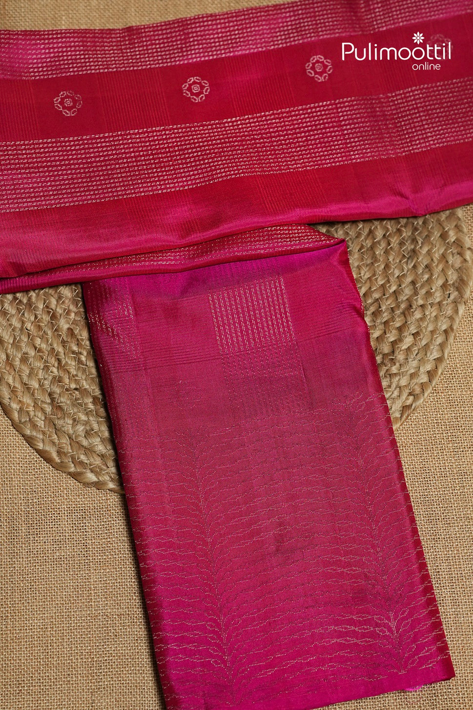 Rani Pink Colour Kanchipuram Designer Saree