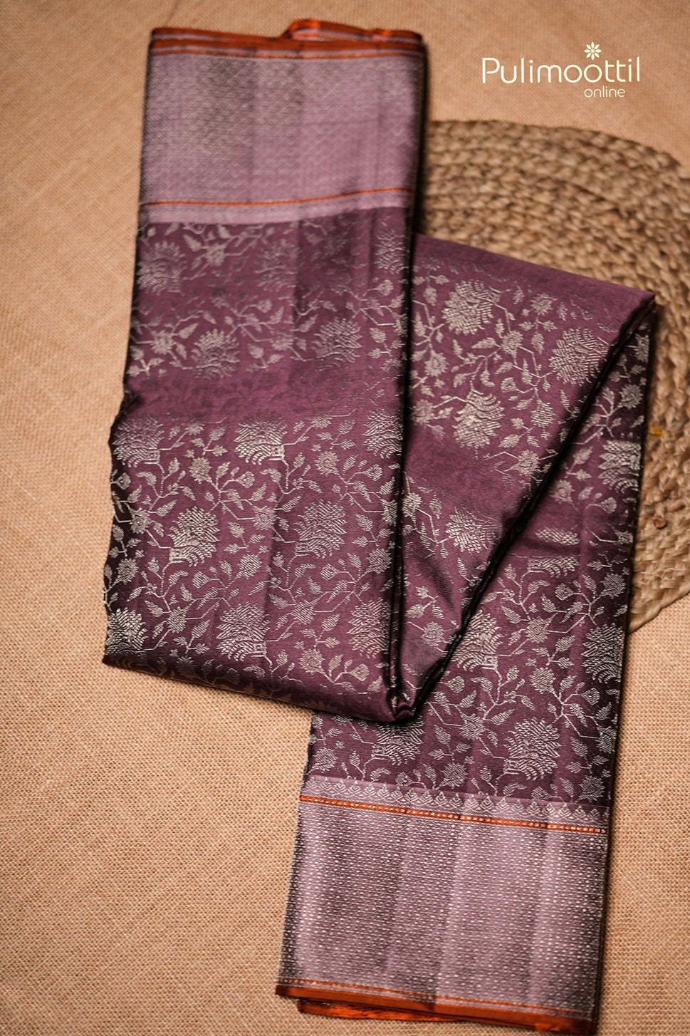 Dark Onion Colour Kanchipuram Brocade Wedding Saree
