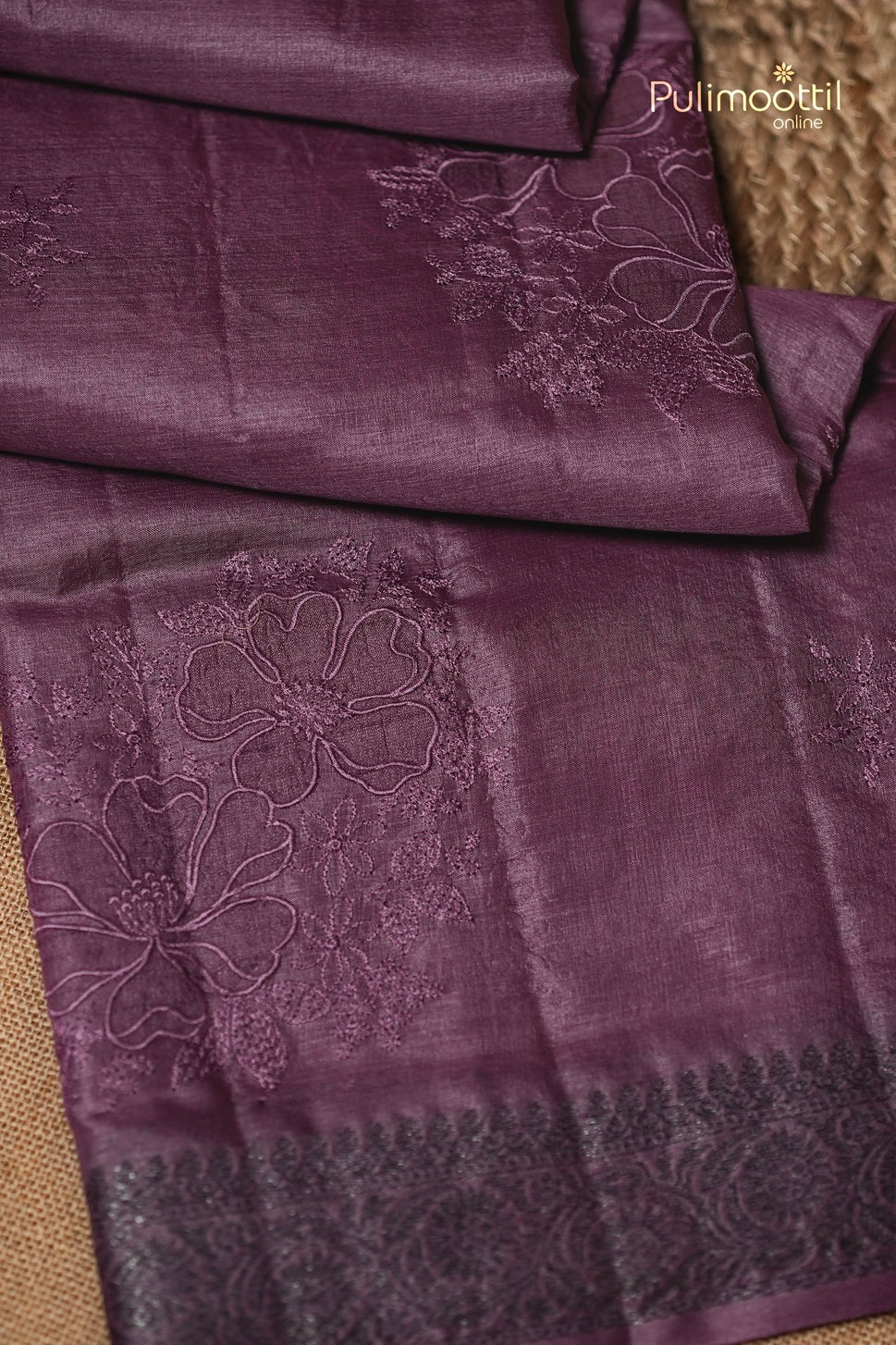 Onion Colour Tussar Silk Saree