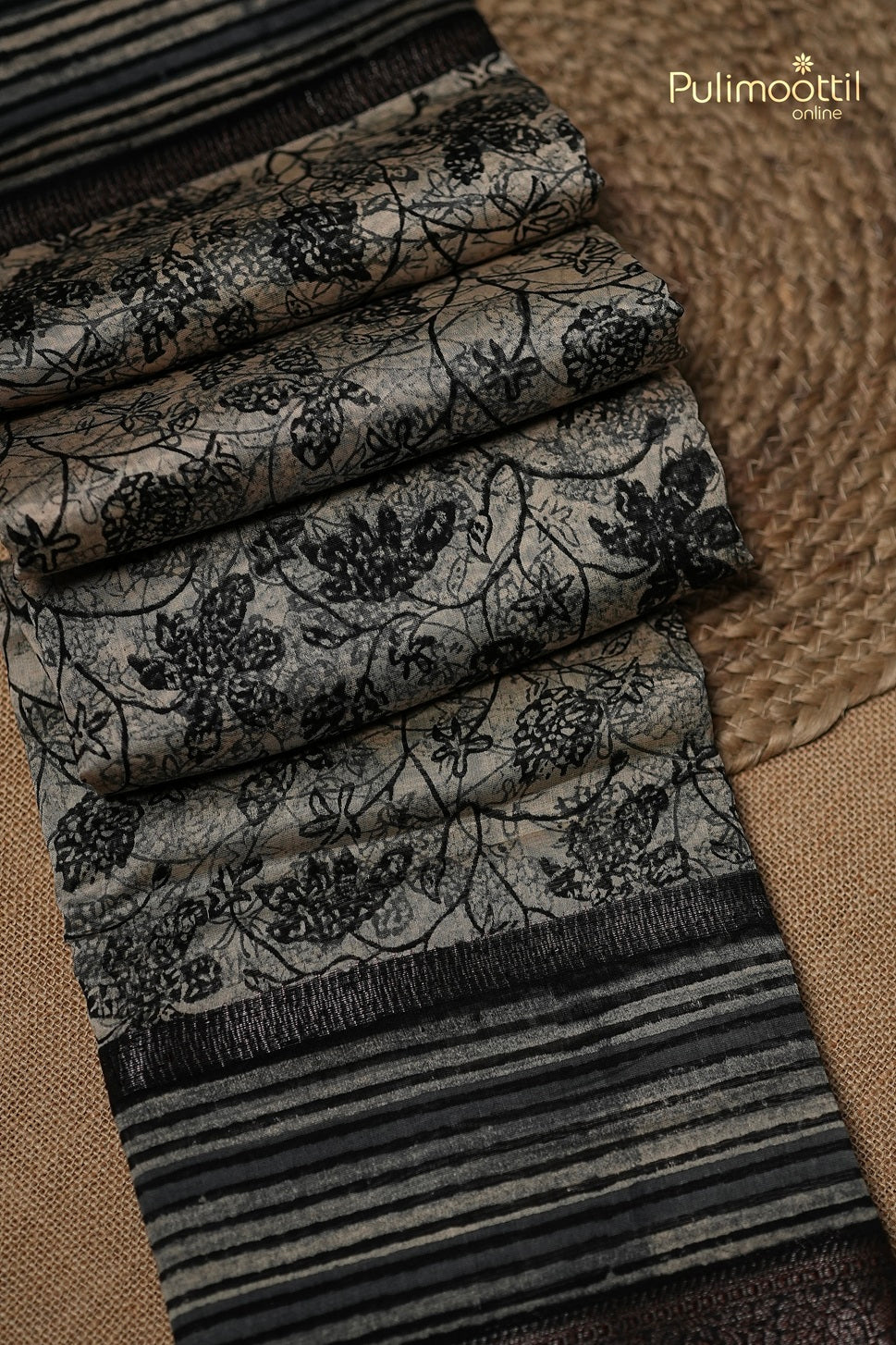 Black Colour Chanderi Saree