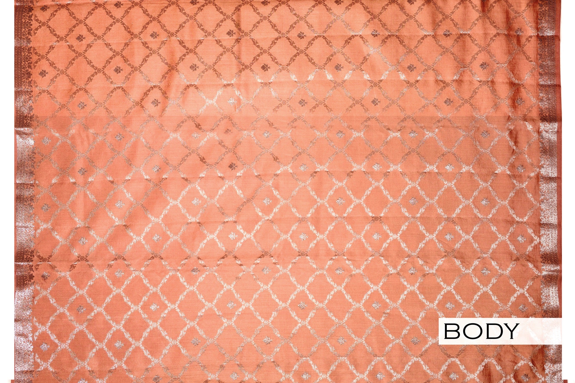 Rust color Tusser silk saree