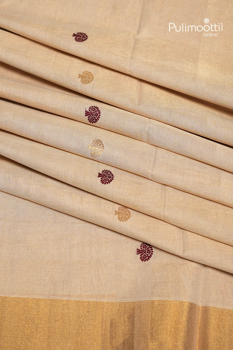 Kerala Traditional Golden Tissue Handloom Set Saree