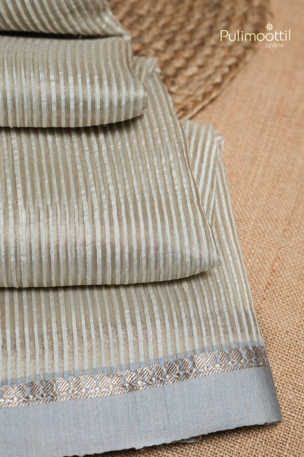 Ivory Colour Tissue Organza Fancy Saree