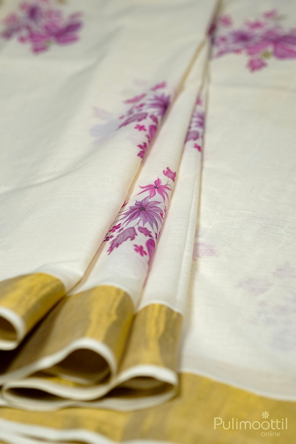 Kerala Cotton Printed Onam Set Saree.