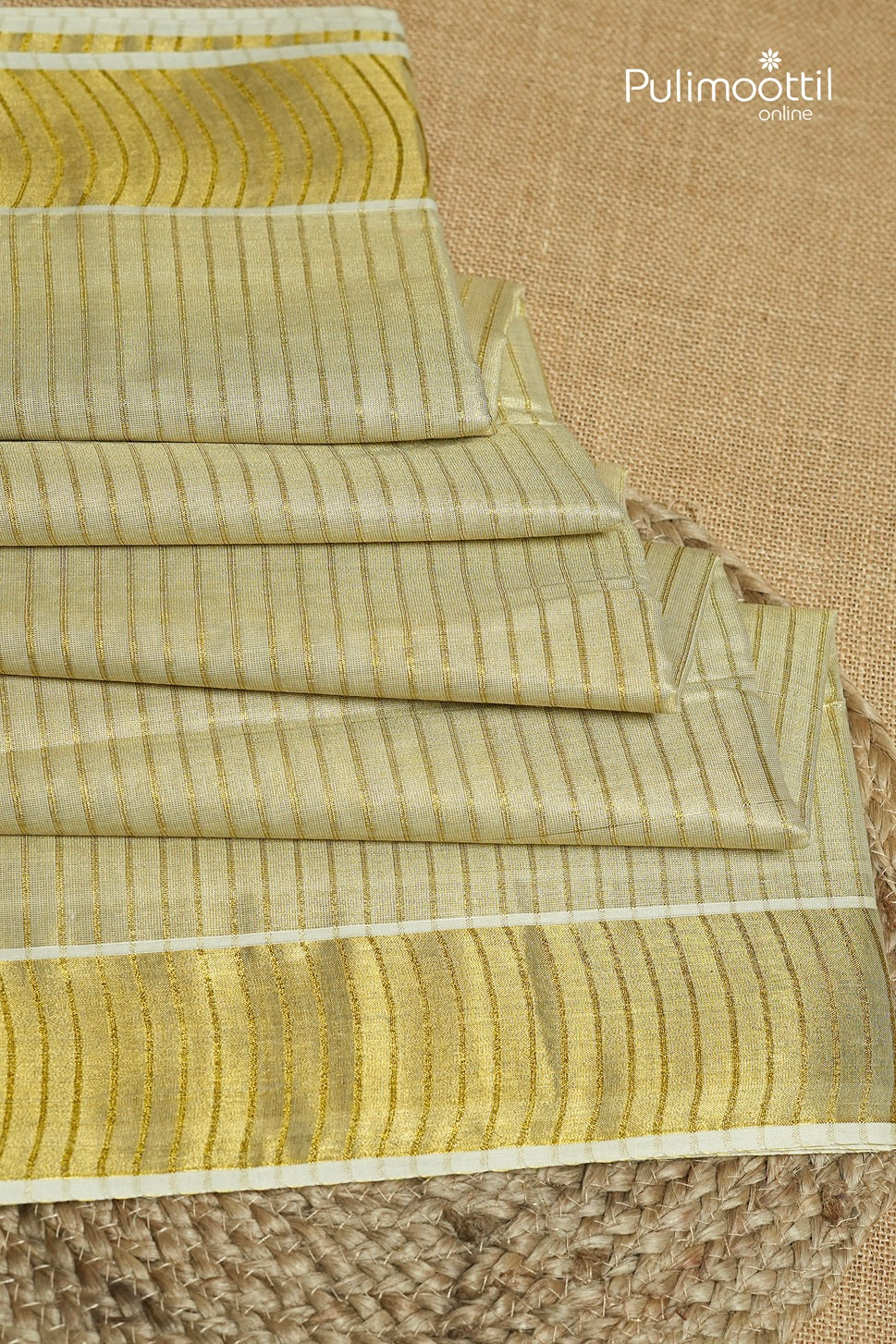 Kerala Traditional Golden Tissue Set Saree