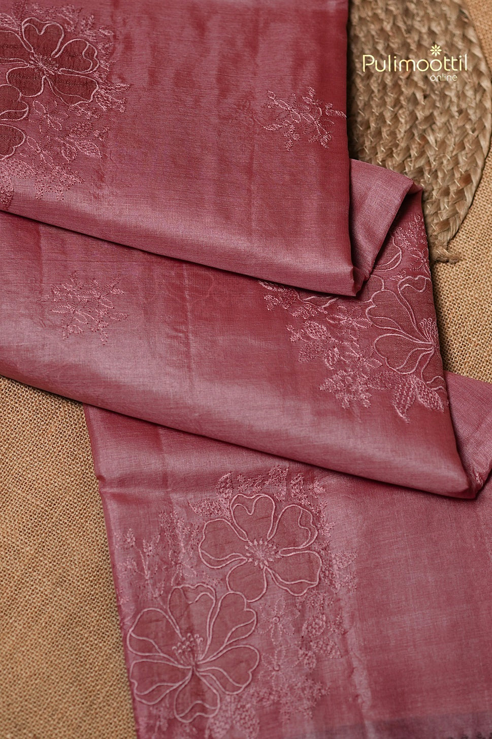 Pink Peach Colour Tussar Silk Saree