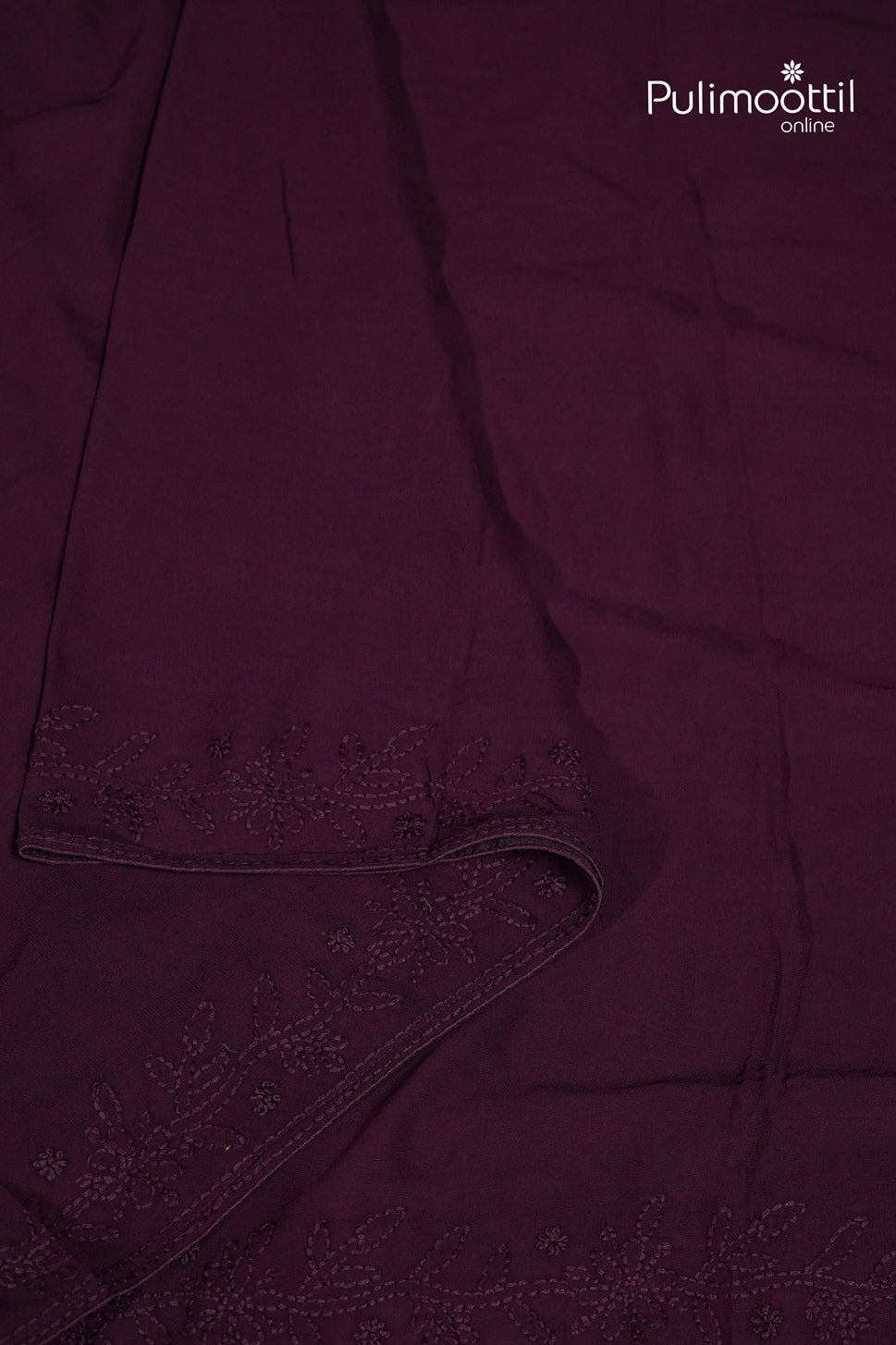 Purple Colour Georgette Chikankari Saree