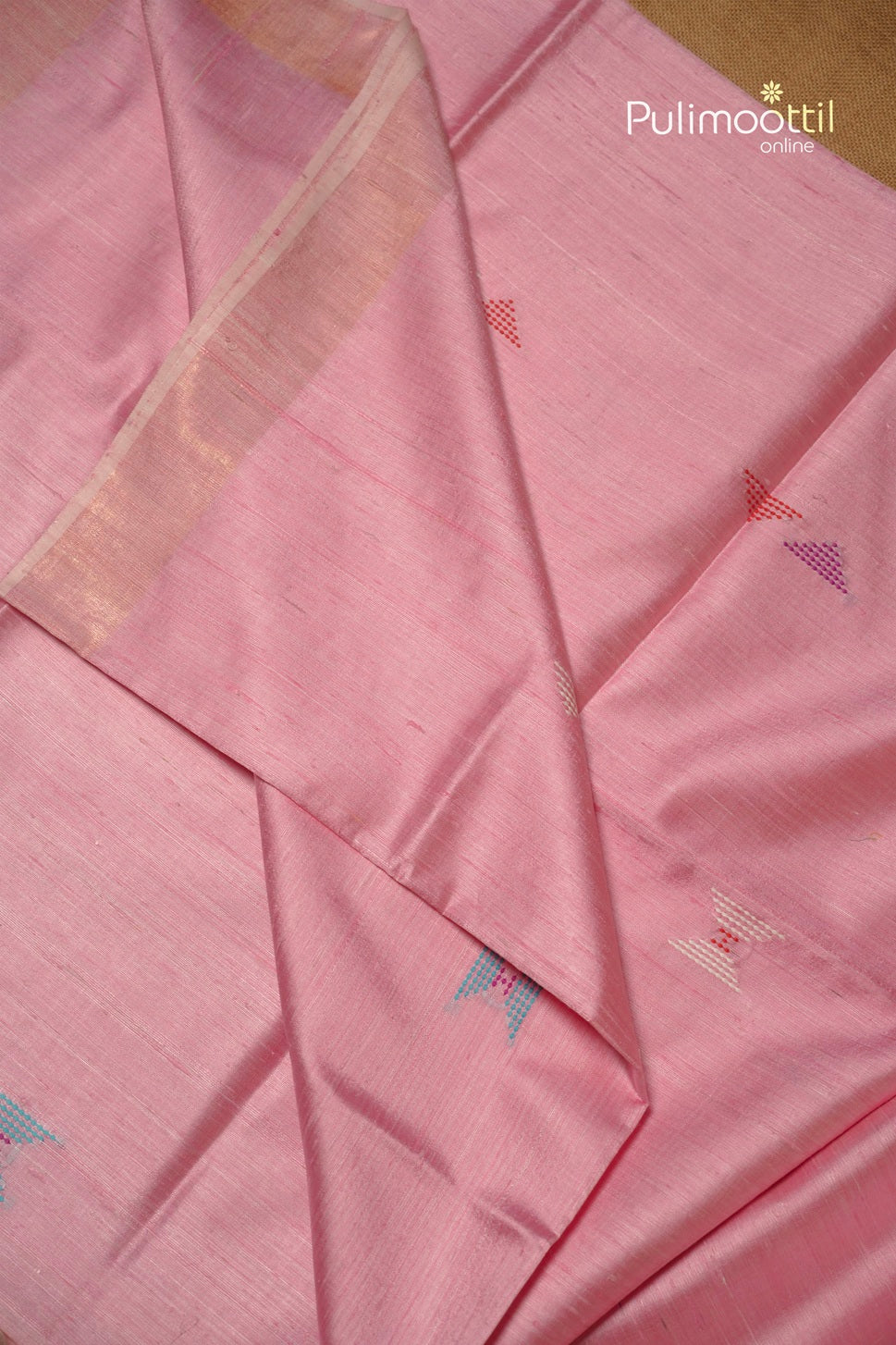Baby Pink Colour Jute Silk Saree