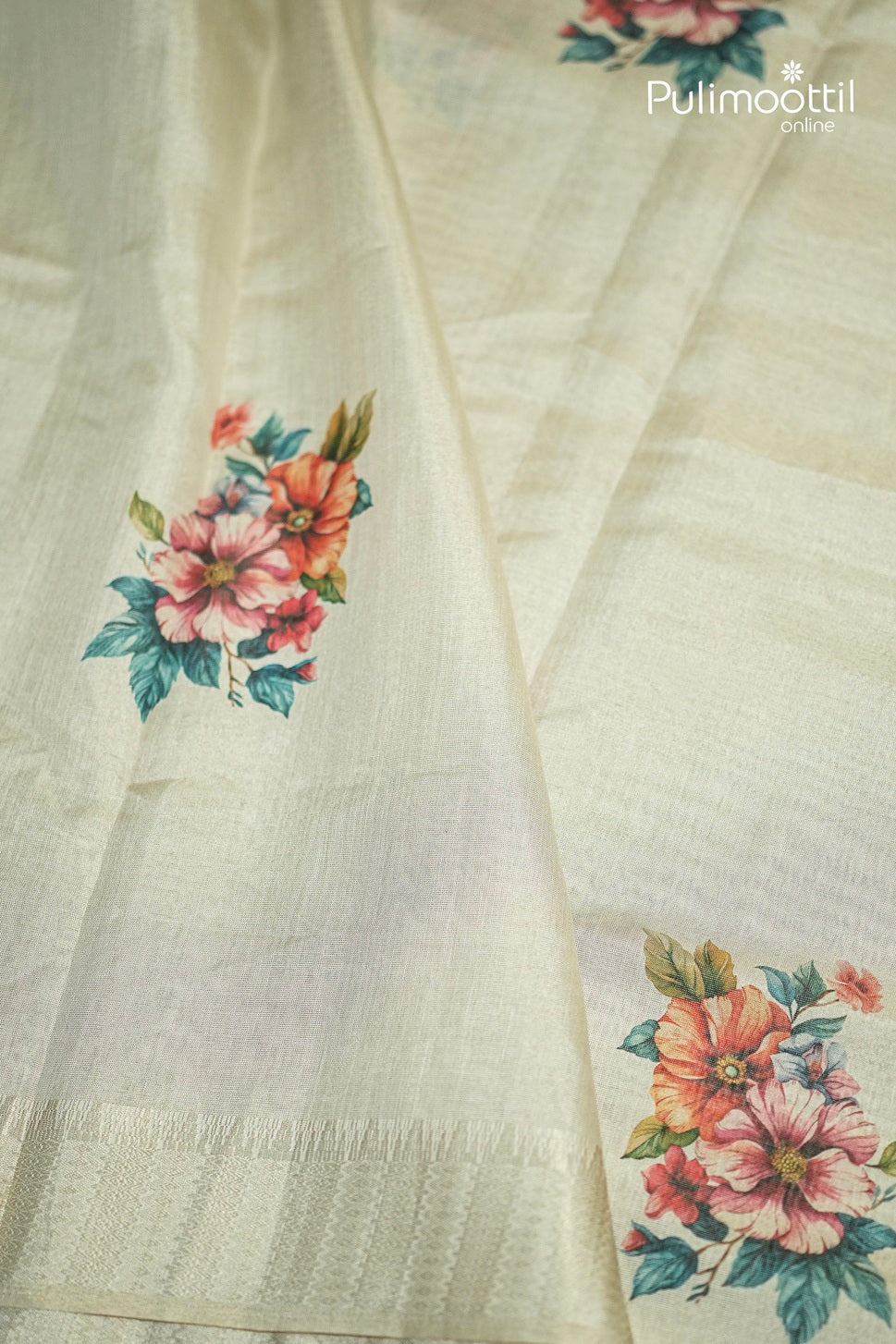 Offwhite Colour Tissue Traditional Fancy Saree