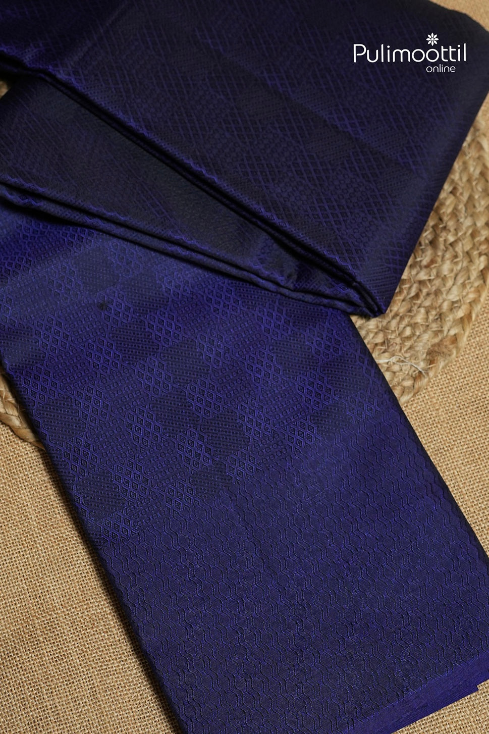 Royal Indigo Colour Kanchipuram Self-Design Saree
