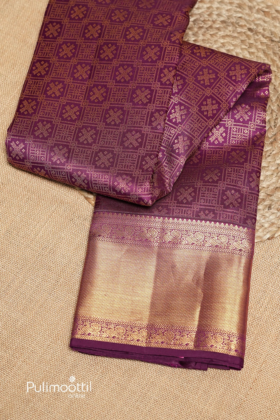 Purple Colour Kanchipuram Brocade Wedding Saree