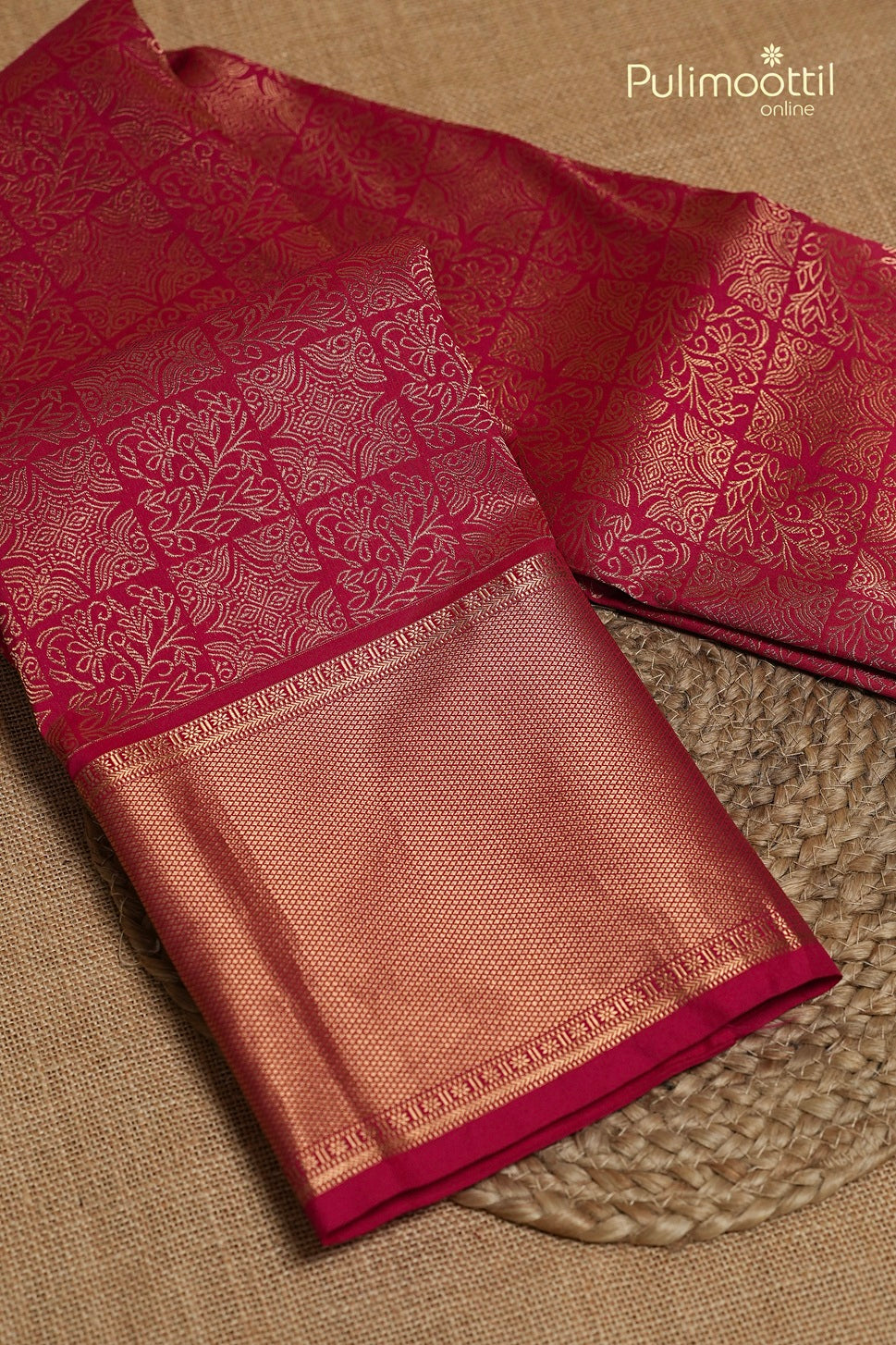 Rani Pink Colour Kanchipuram Brocade Wedding Saree