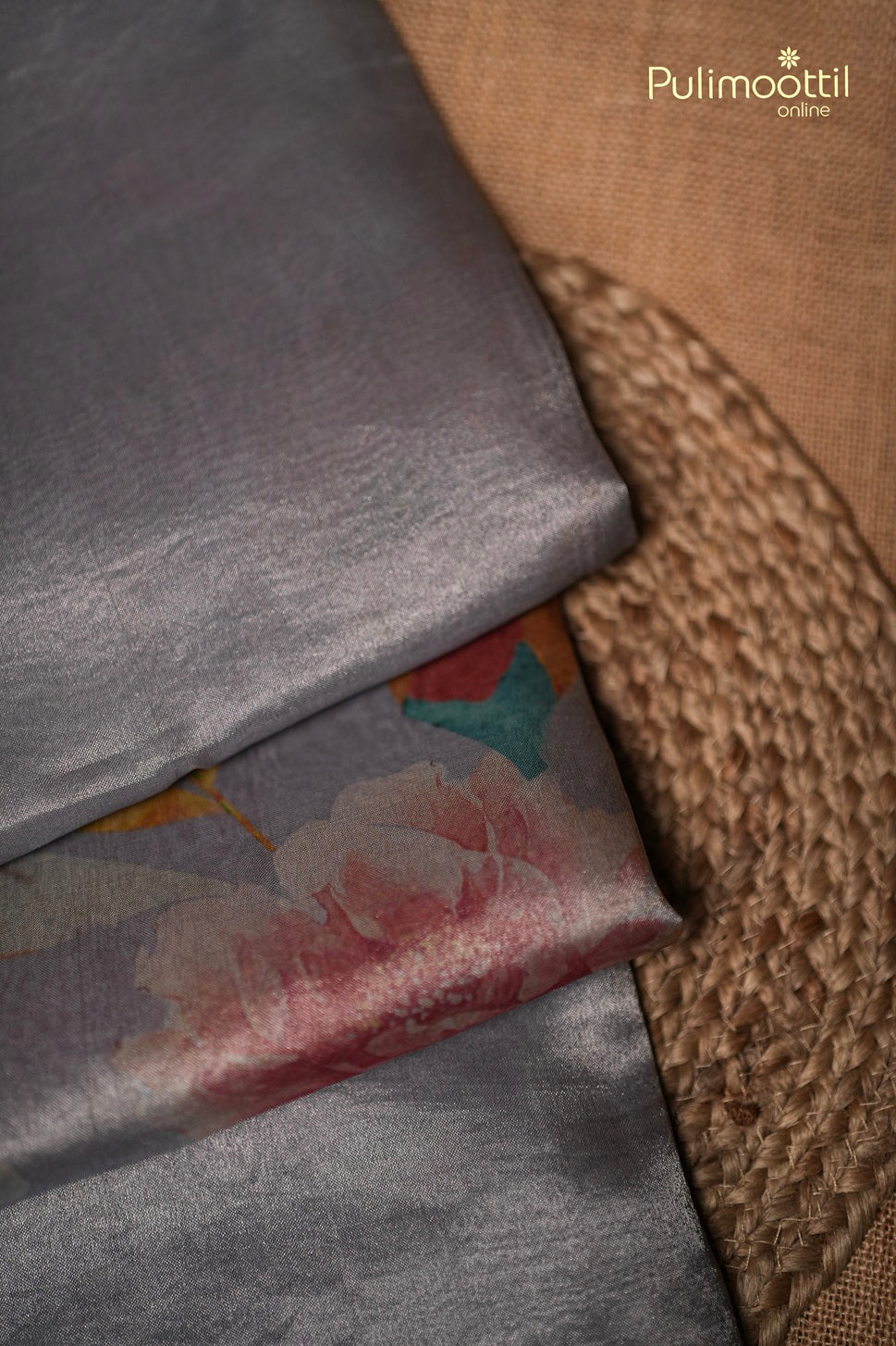 misty blue silver tissue Organza Fancy Saree