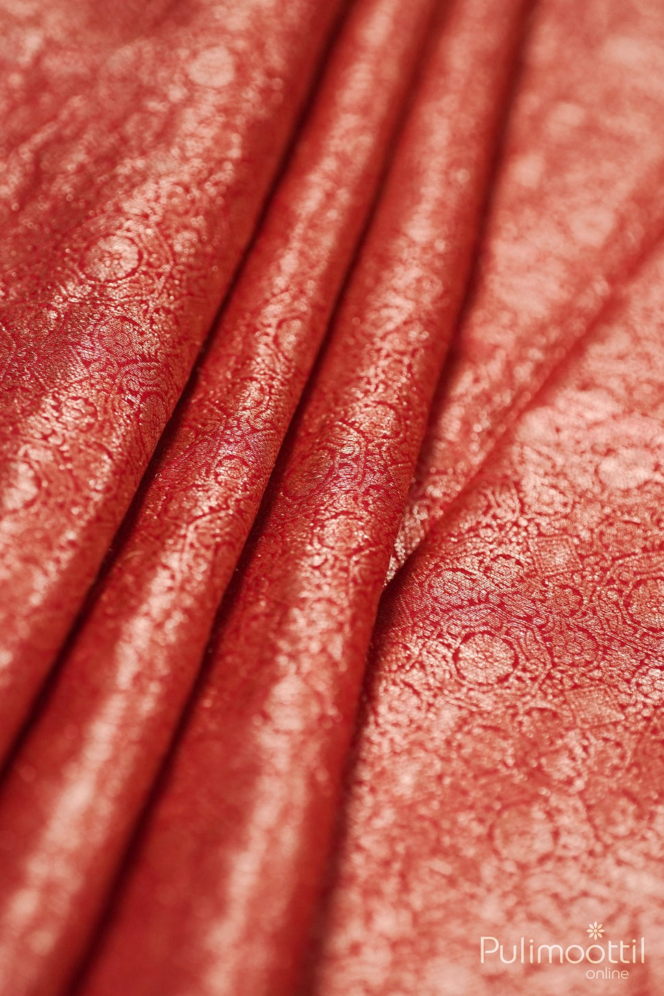 Red Colour Tussar Banarasi Saree.