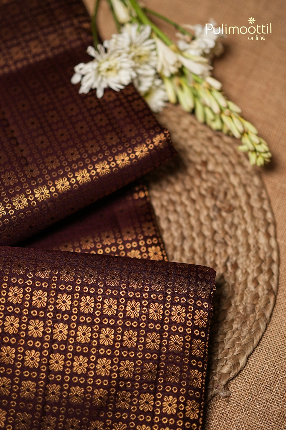 Dark Maroon Colour Kanchipuram Brocade Wedding Saree