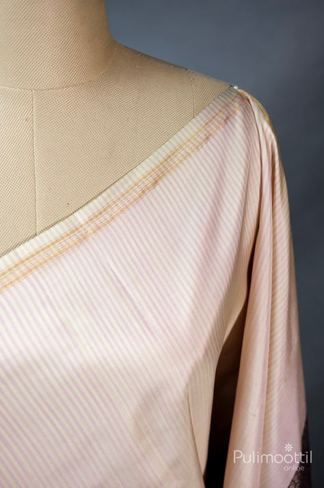 Cream Colour Pure Kanchipuram Soft Silk Saree