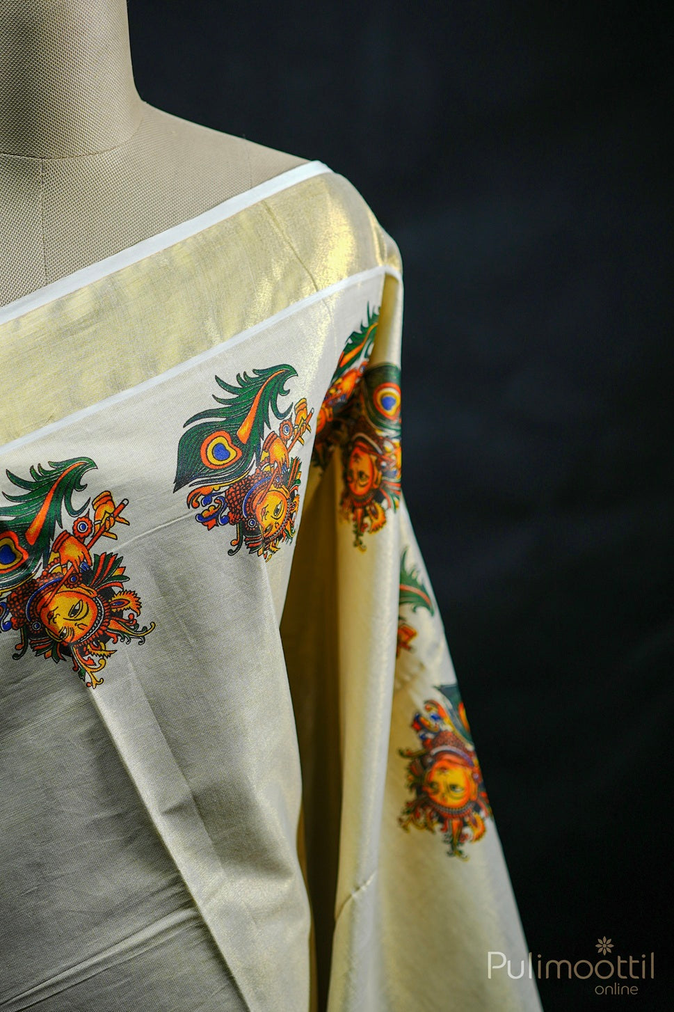 Kerala Traditional Tissue Printed Set Saree.