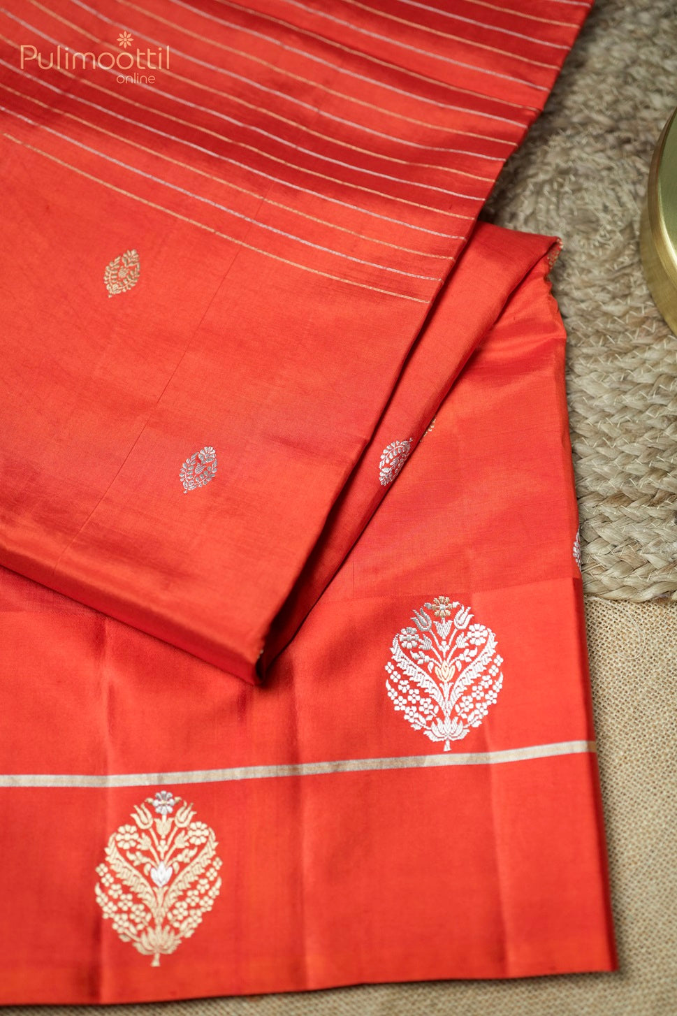 Orange Colour Mango Silk Saree