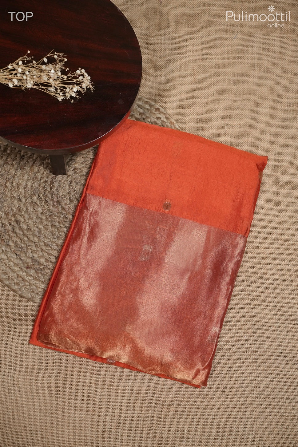 ORANGE PURE SILK UNSTITCHED SALWAR SET