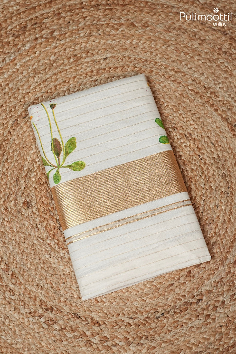 Off White Kerala Traditional Cotton Set Saree