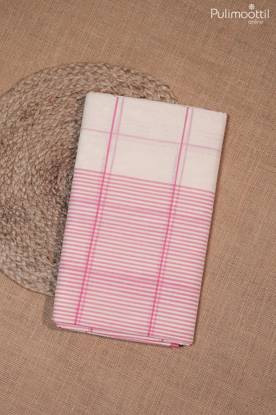 Off white color handloom cotton saree