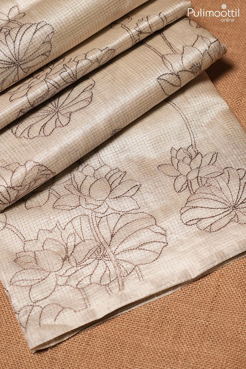 Ivory color Tussar silk saree