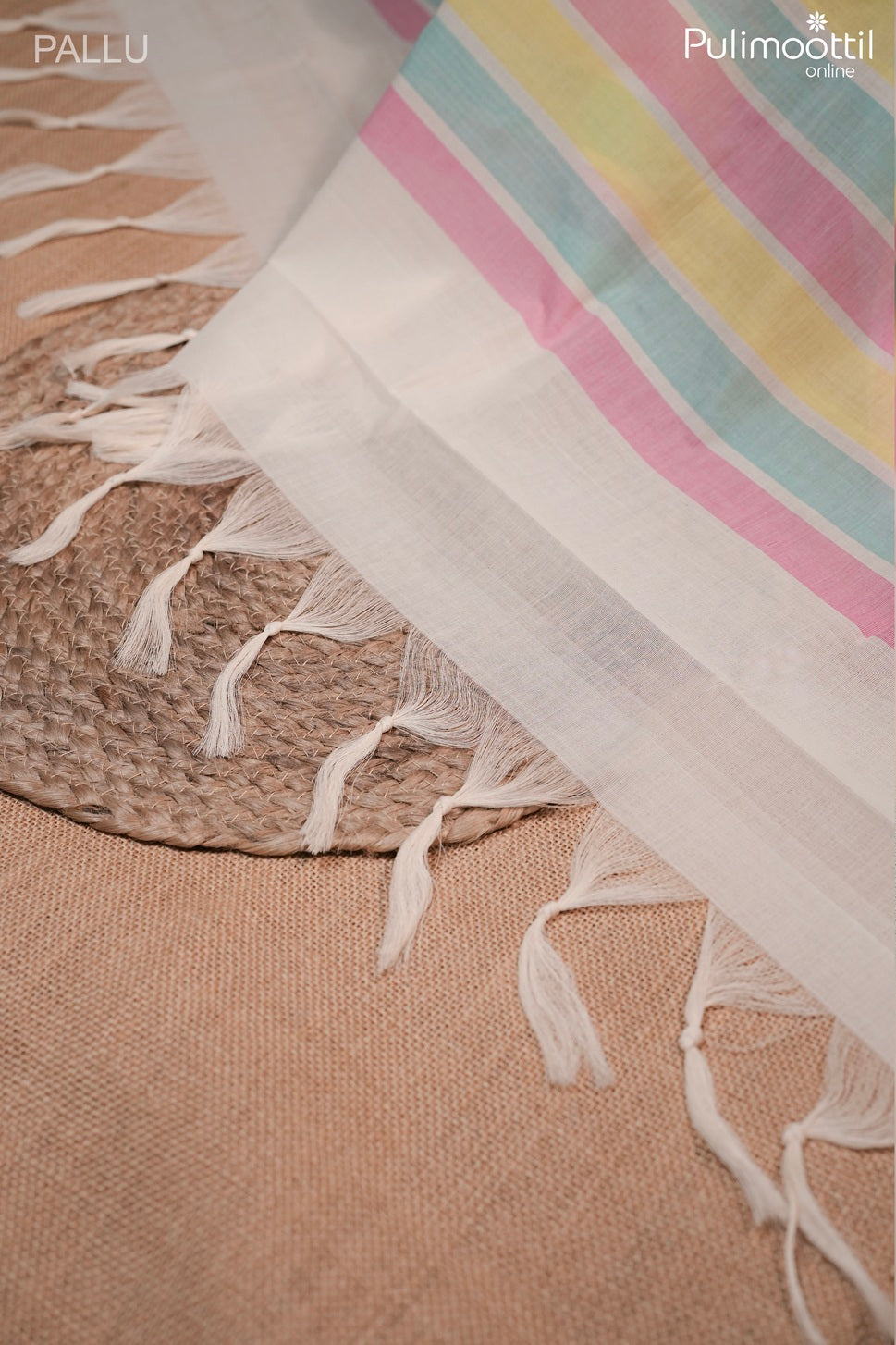 Off white color handloom cotton saree