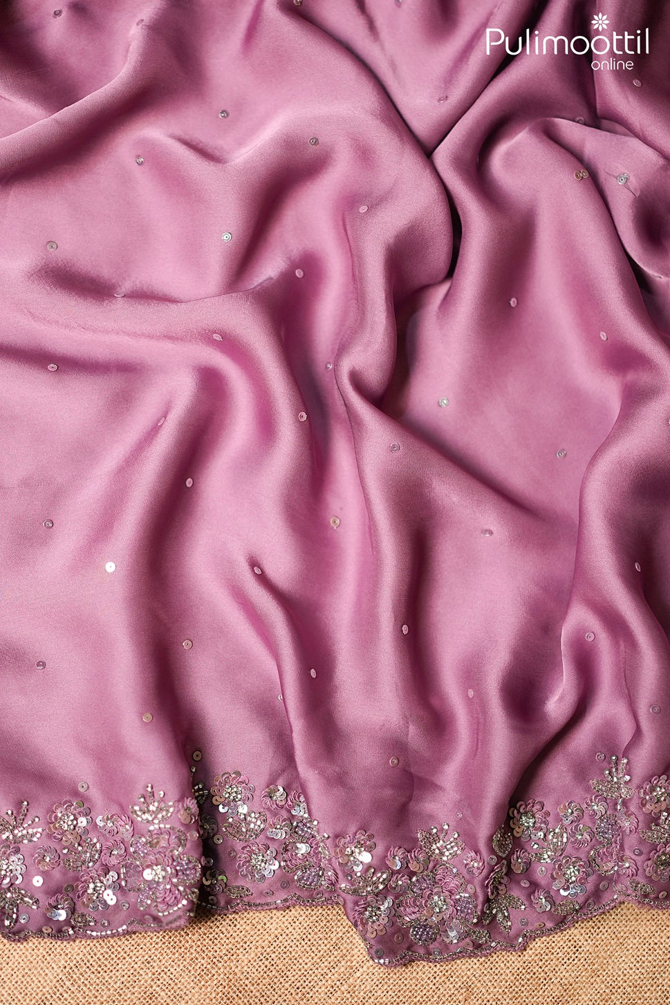 Onion color crepe silk saree