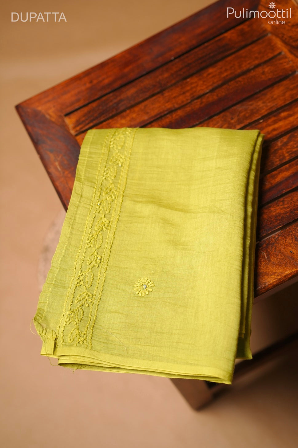 Light Olive Green Chanderi Unstitched Salwar Set