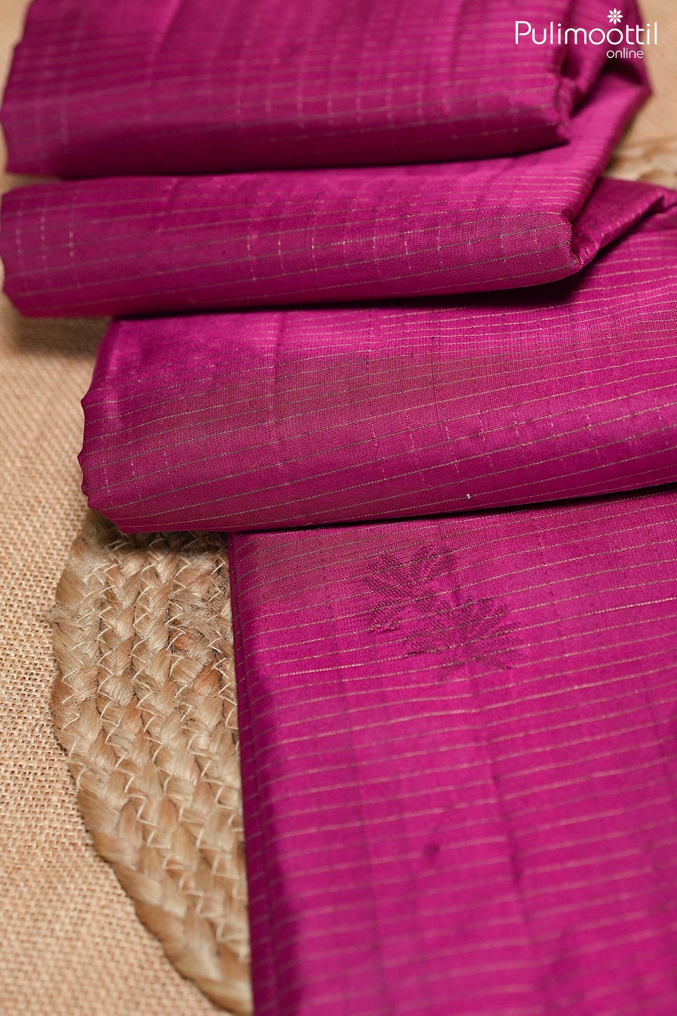 Dark pink color Kanchipuram soft silk saree