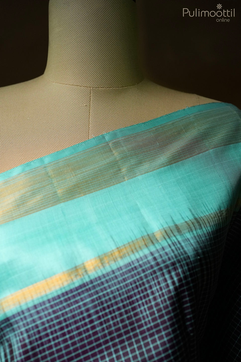 Dark purple color Kanchipuram saree