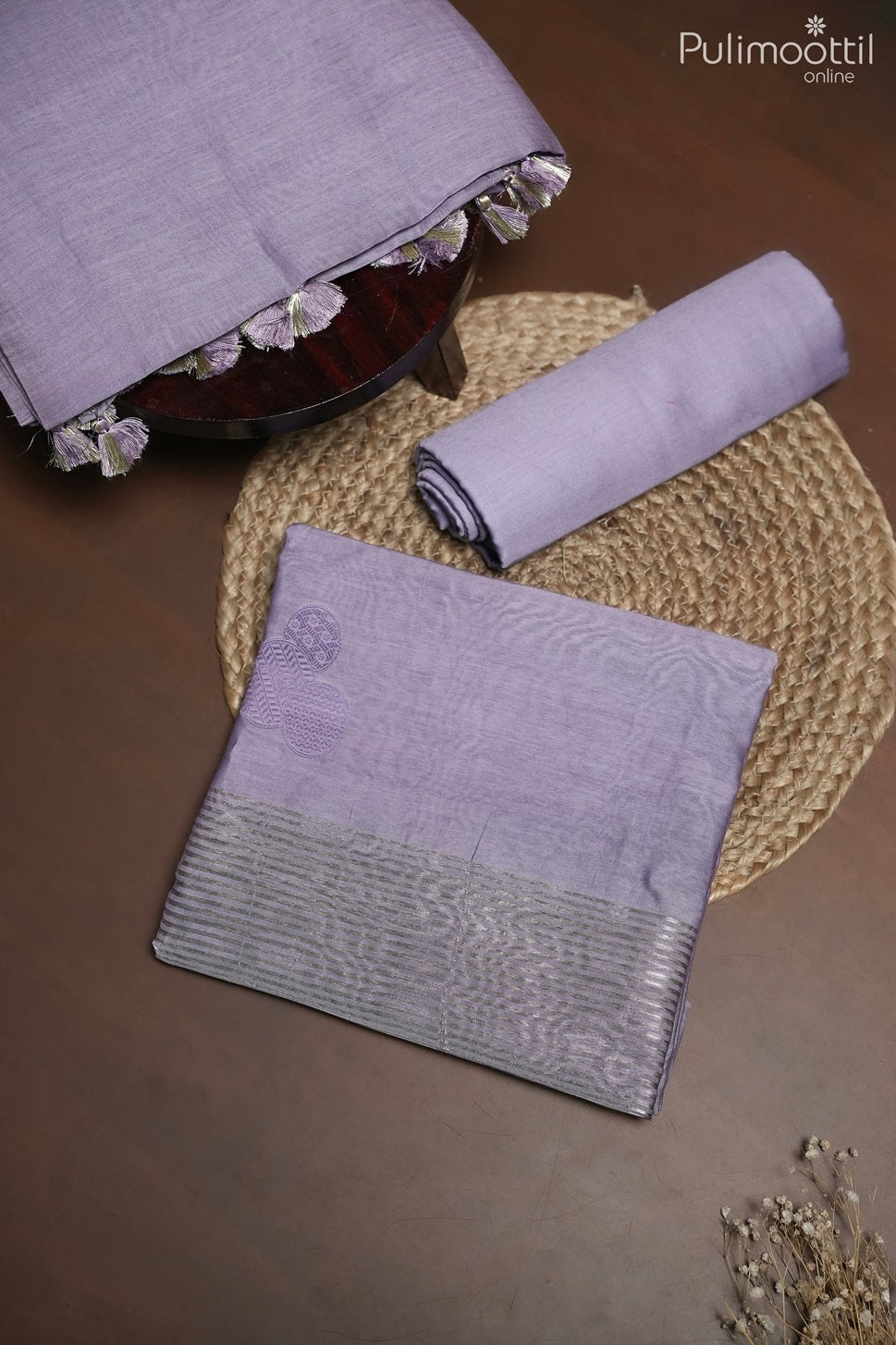 LAVENDER CHANDERI UNSTITCHED SALWAR SET