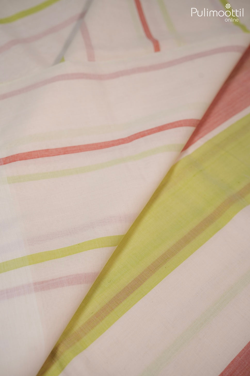 Off white color handloom cotton saree